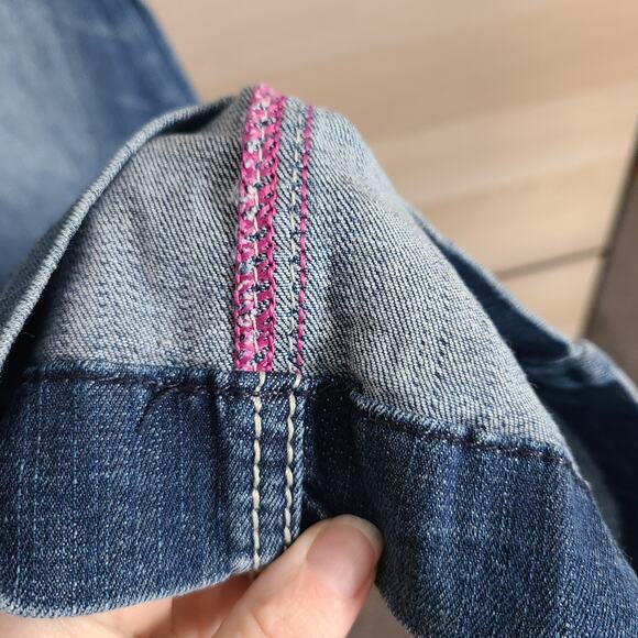 Ariat Denim Women Trousers 30 R (32x30.5) Mid Rise Western Wide Leg Jean Cowgirl - Picture 9 of 14